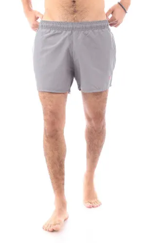 95675 Side Pockets Dark Grey Solid Swim Shorts