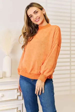 Arlene Basic Bae Round Neck Dropped Shoulder Sweatshirt