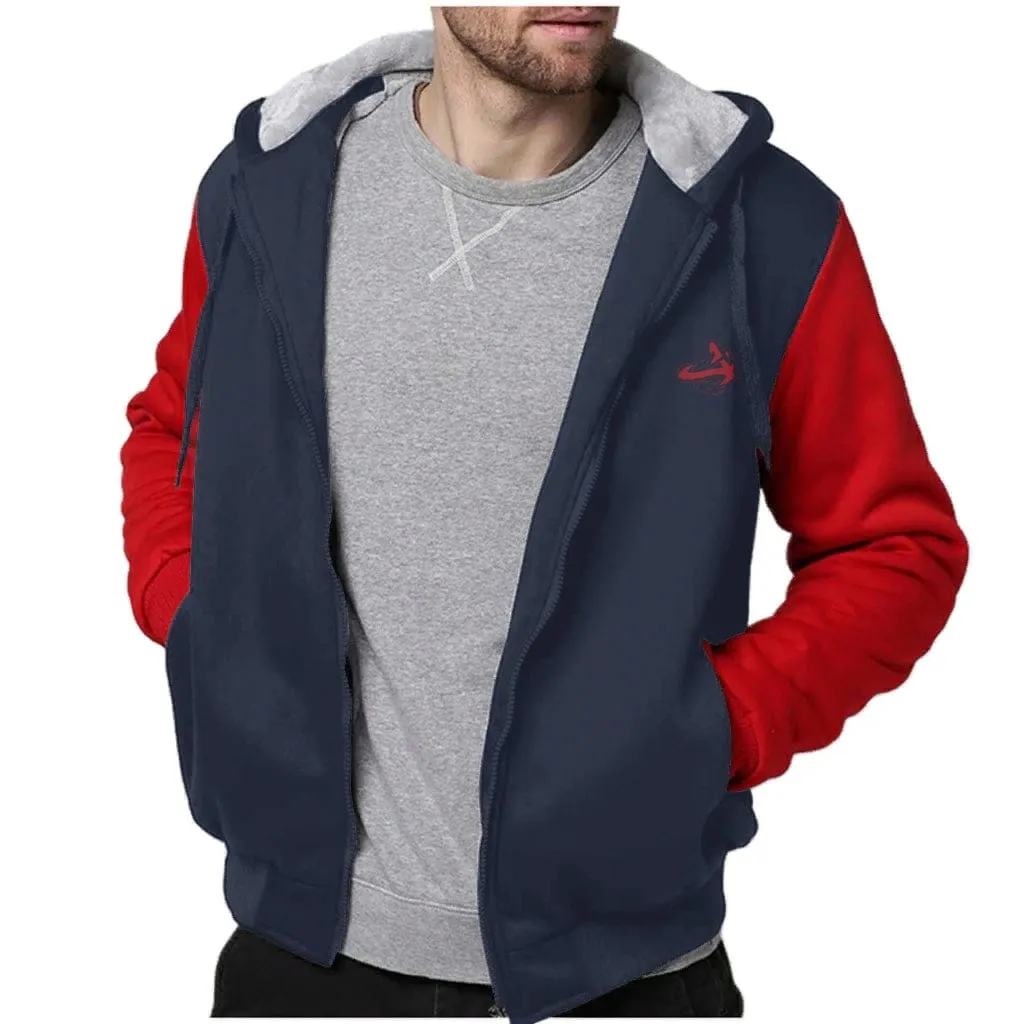 ATHLETIC APPARATUS FULL ZIPPER WARMTH V2 RED BLUE THICK PLUS FLEECE S