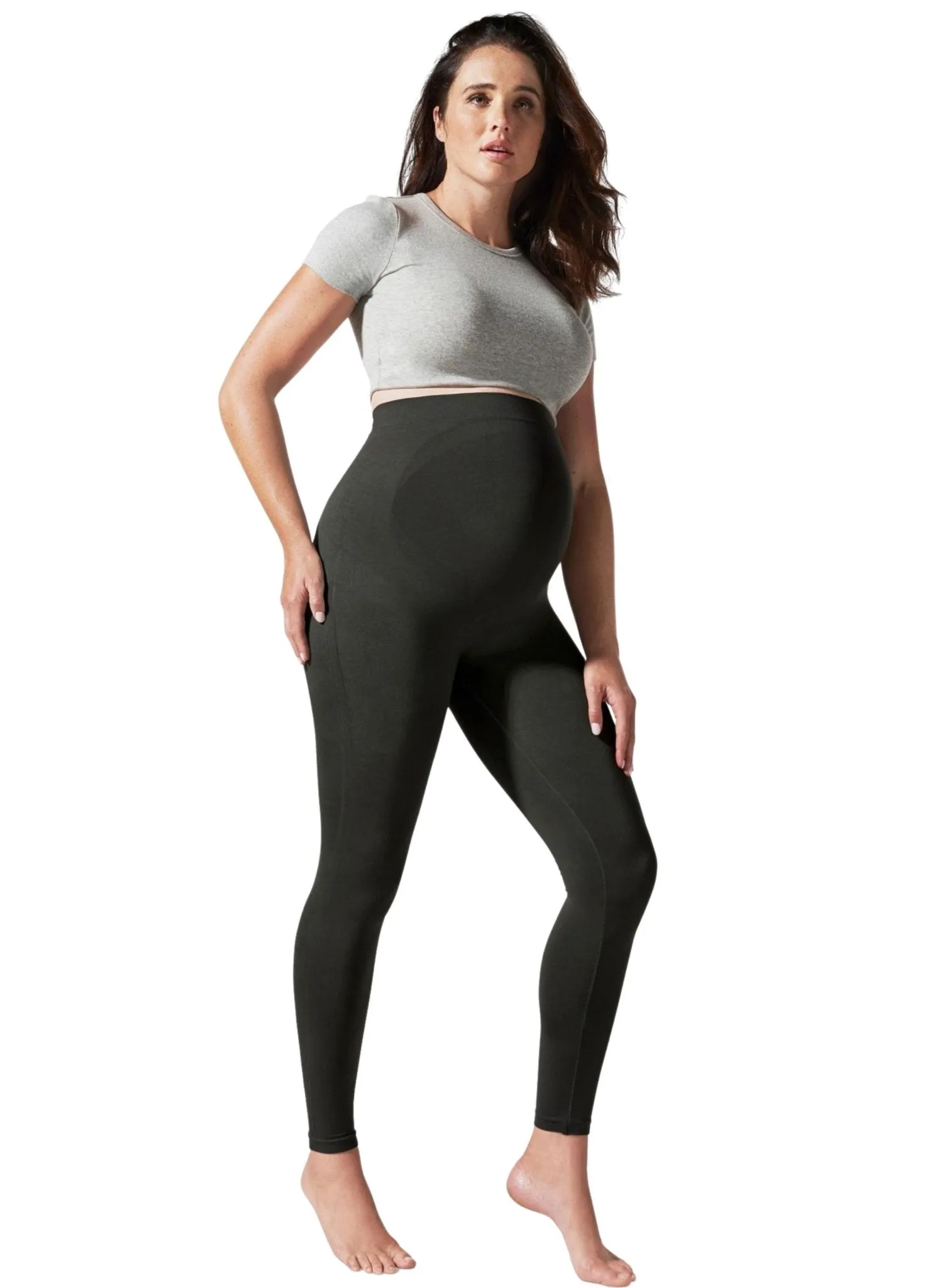 BLANQI Maternity Belly Support Leggings - Forest Night