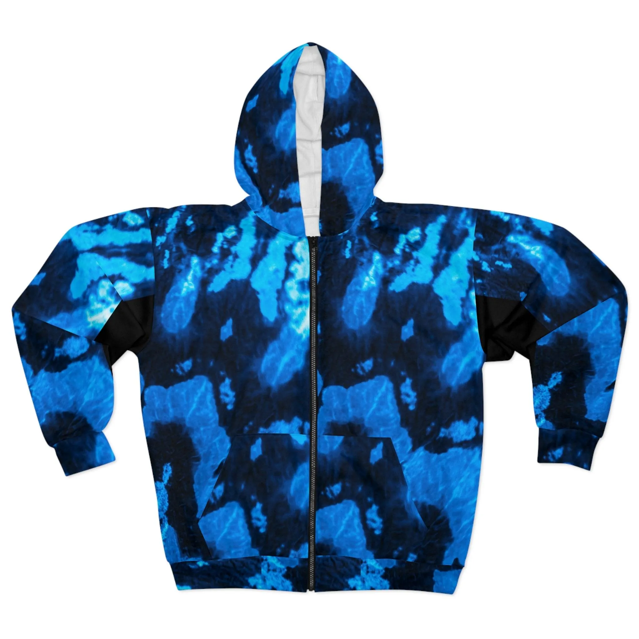 Blue Lava Unisex All-Over Print Zip Hoodie – Cozy Custom Winter Style