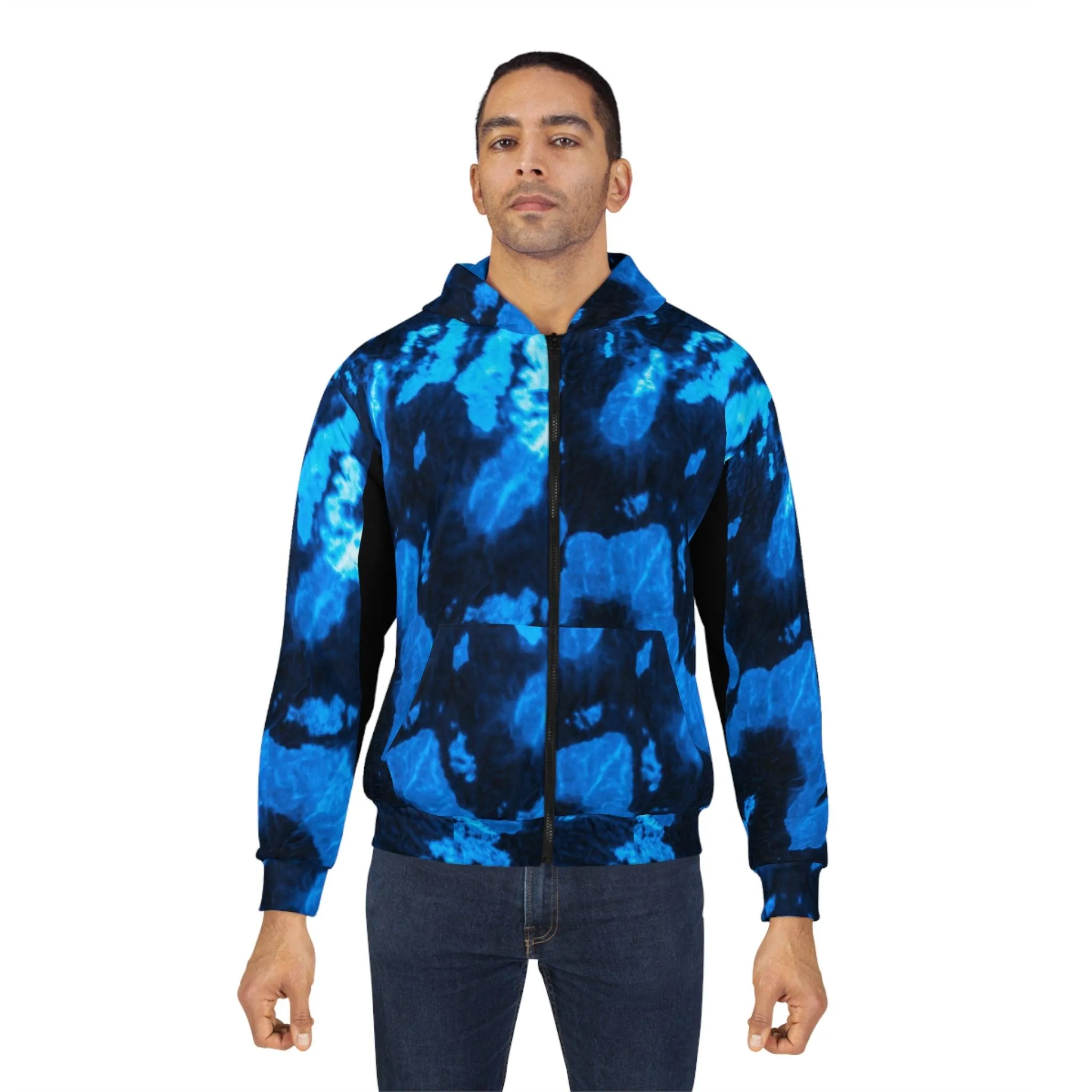 Blue Lava Unisex All-Over Print Zip Hoodie – Cozy Custom Winter Style