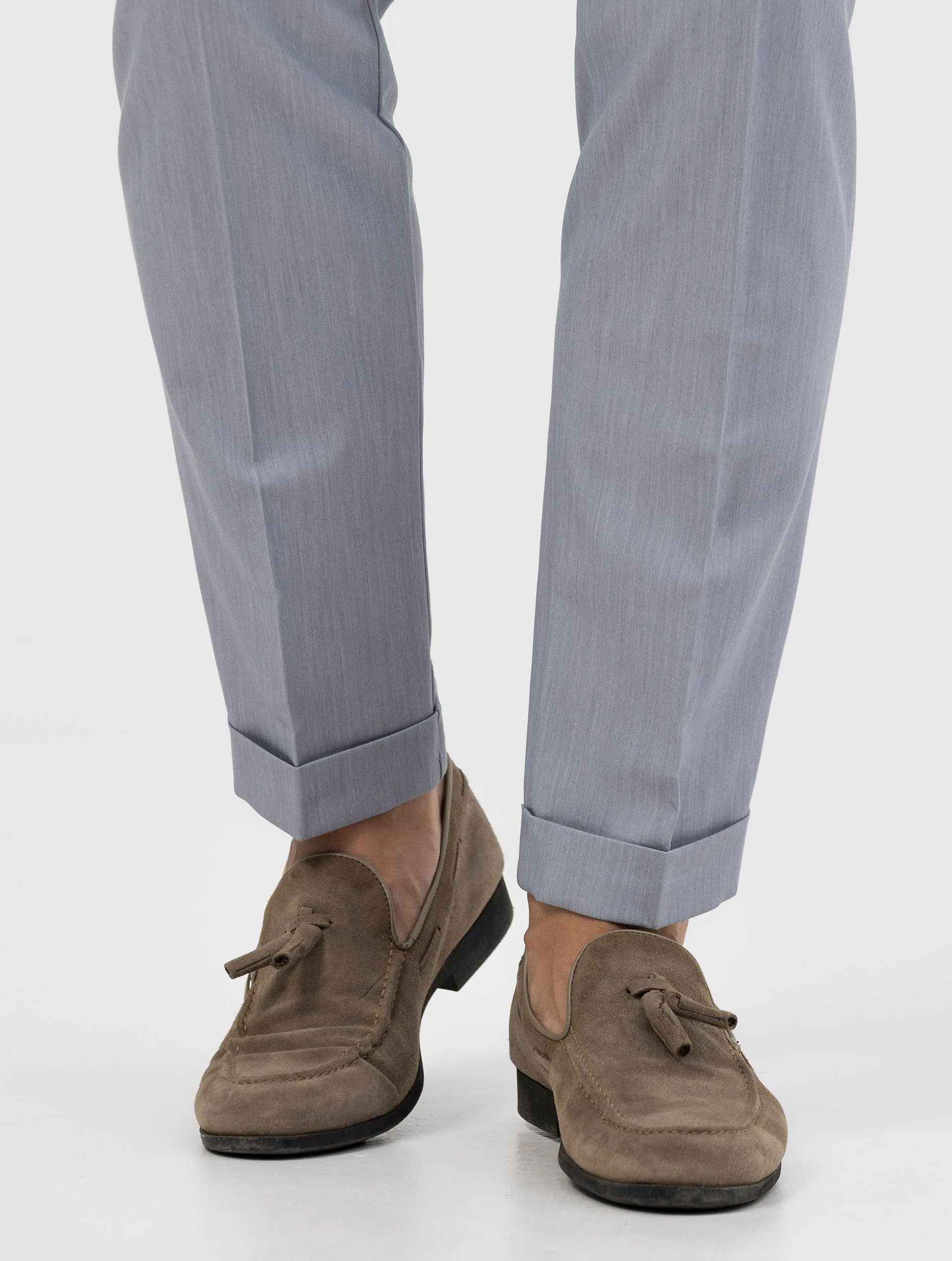 CALEB DOUBLE PINCES PANTS IN GREY