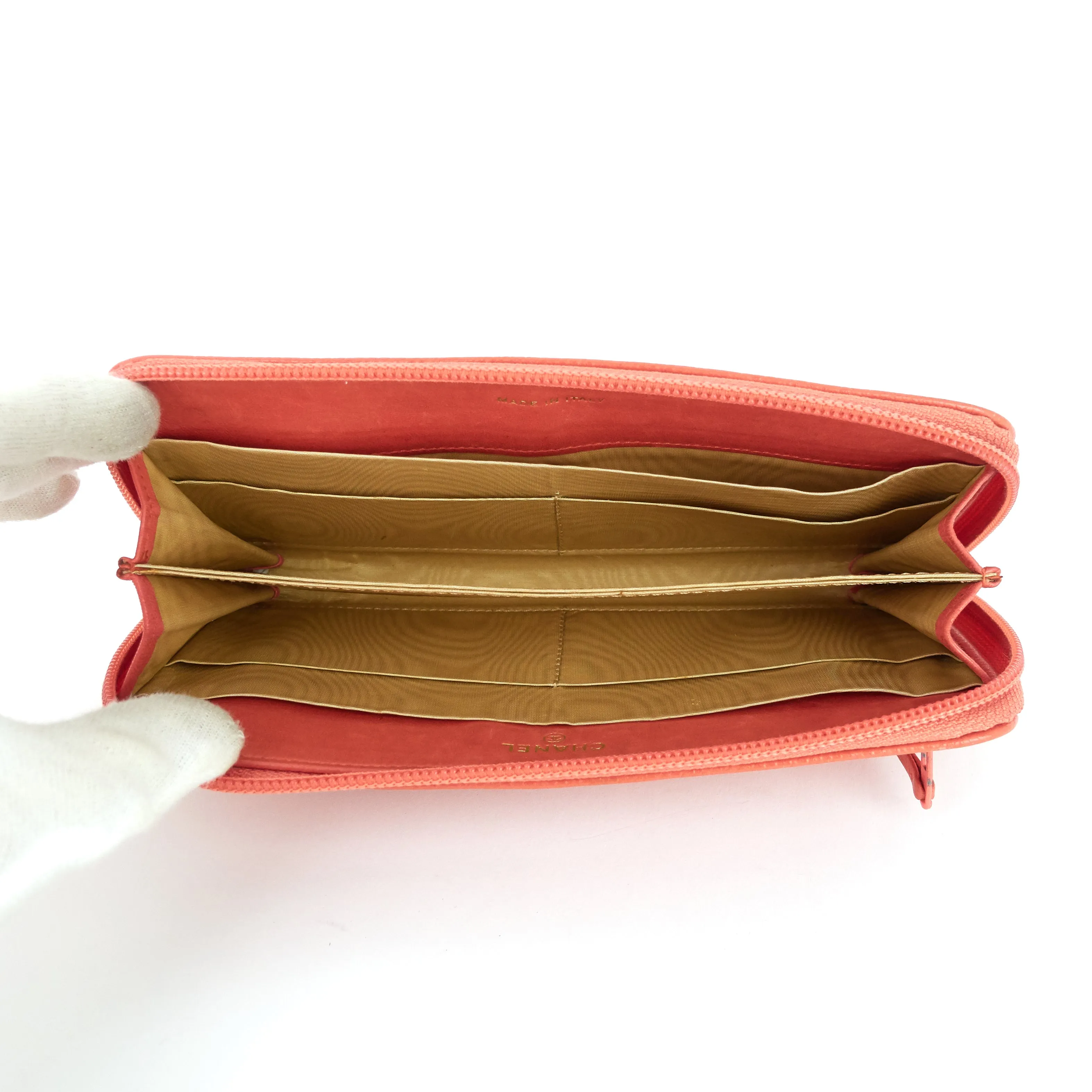 CC Timeless Caviar Zip Around Wallet