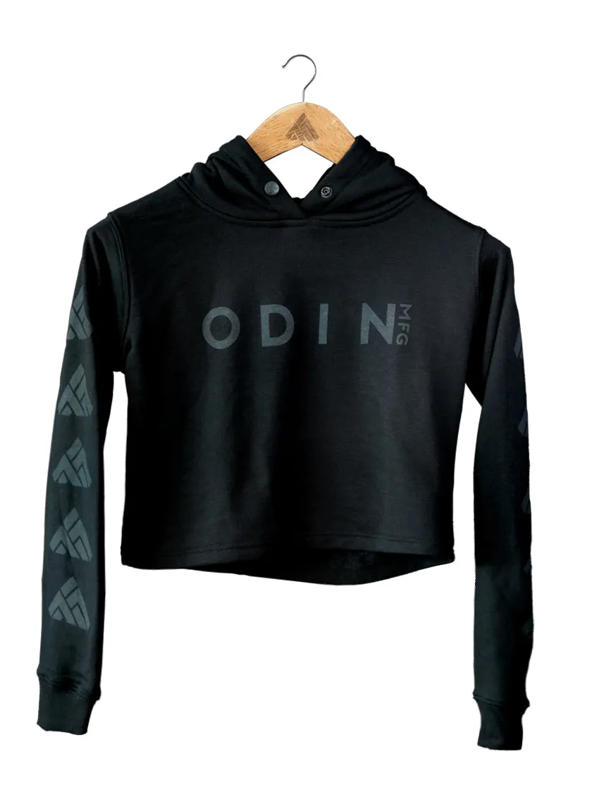 Classic Blackout logo Cropped Hoodie - Womens