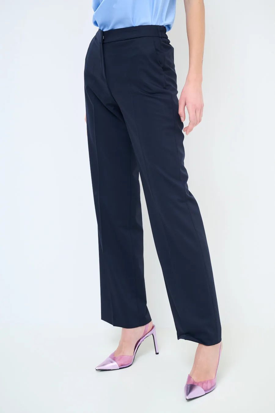 Classic straight leg tailored trousers wholesale