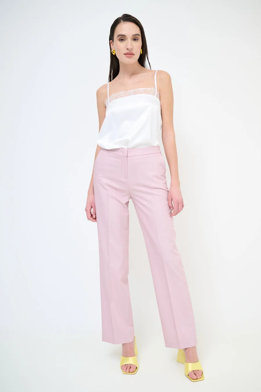 Classic straight leg tailored trousers wholesale