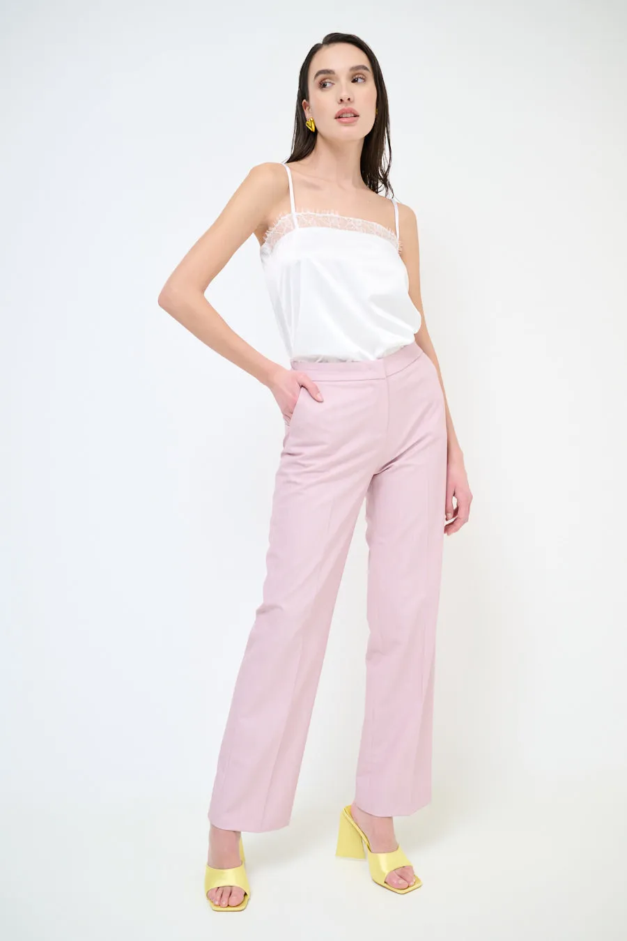 Classic straight leg tailored trousers wholesale