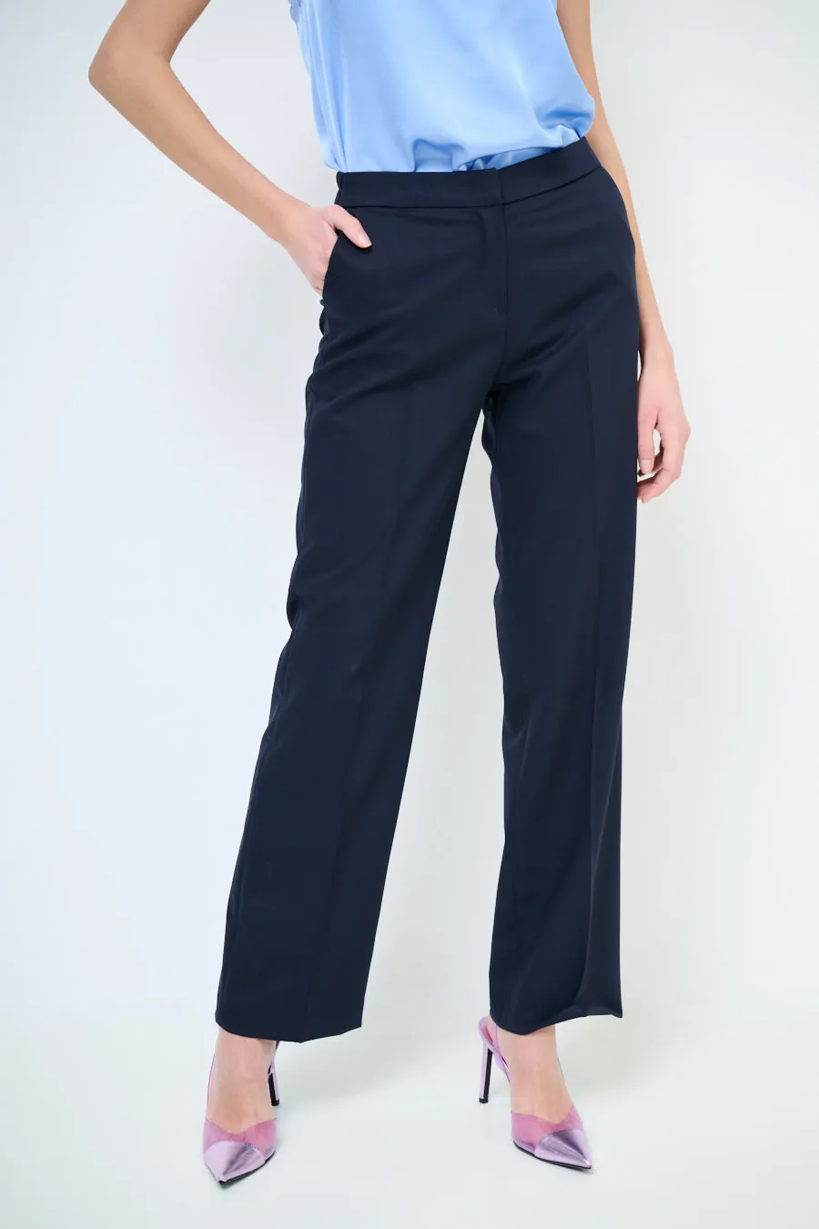 Classic straight leg tailored trousers wholesale