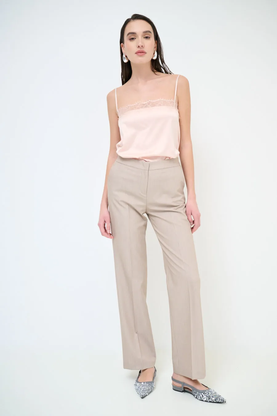 Classic straight leg tailored trousers wholesale