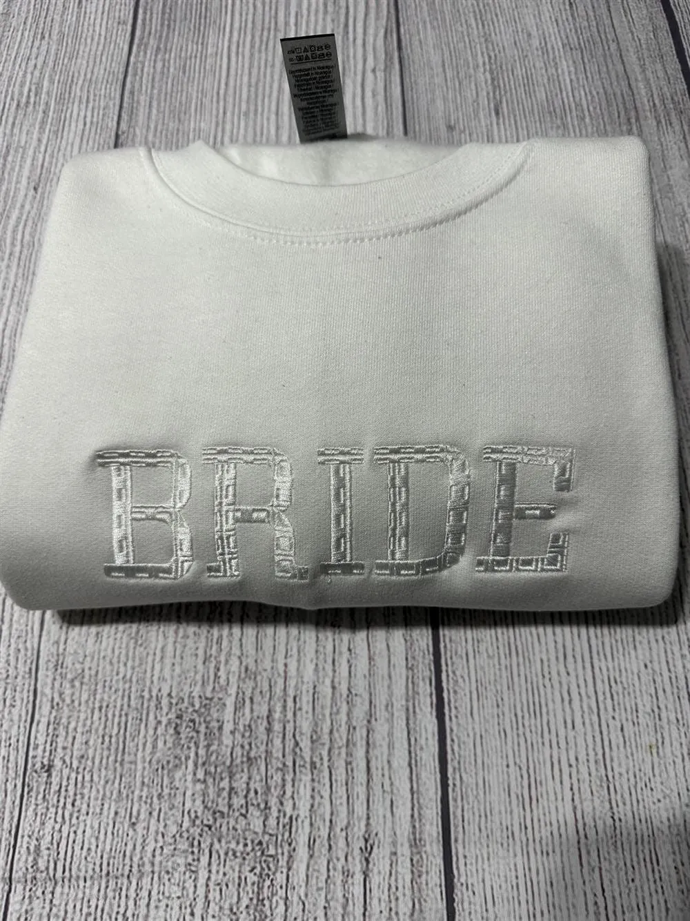 Embossed Bride Embroidered Sweatshirt, Women's Embroidered Sweatshirts