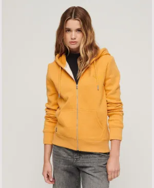 Essential Logo Zip Hoodie - Ochre Yellow Marl
