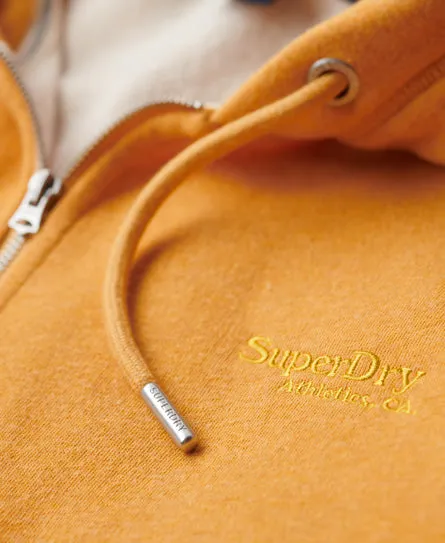 Essential Logo Zip Hoodie - Ochre Yellow Marl