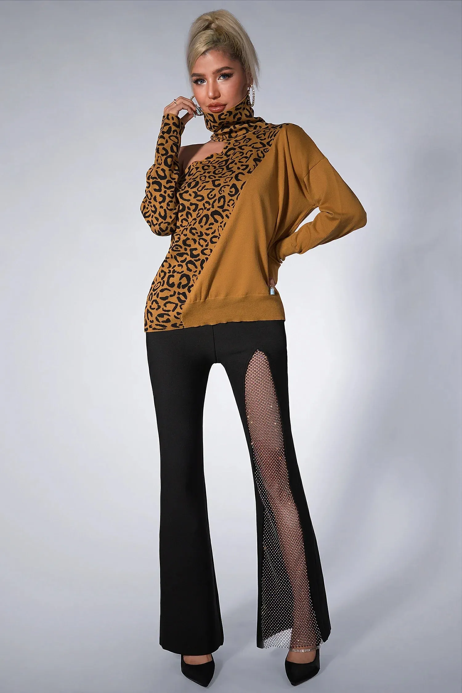 Fiorenza Highneck Print Sweater