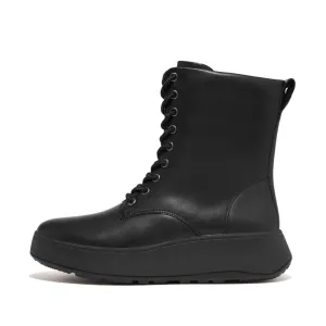 Fitflop Gm4-090 F-Mode Ladies All Black Leather Zip & Lace Ankle Boots