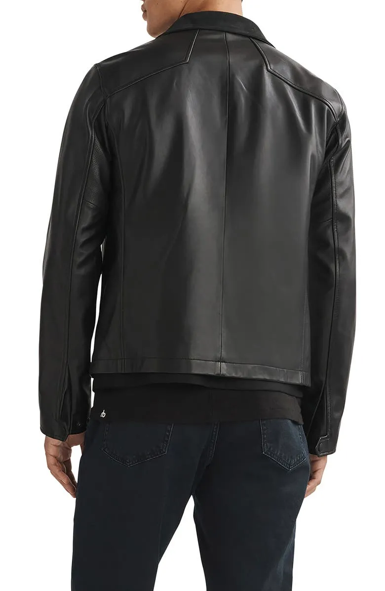 Grant Stand Collar Leather Jacket