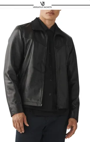Grant Stand Collar Leather Jacket
