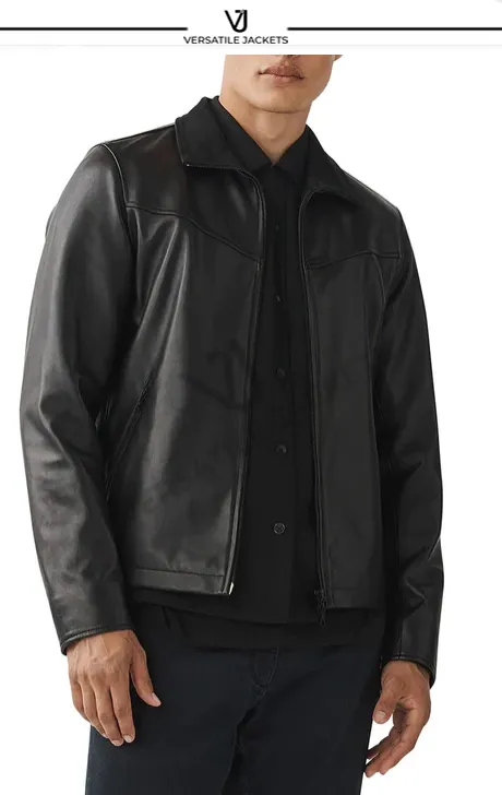 Grant Stand Collar Leather Jacket
