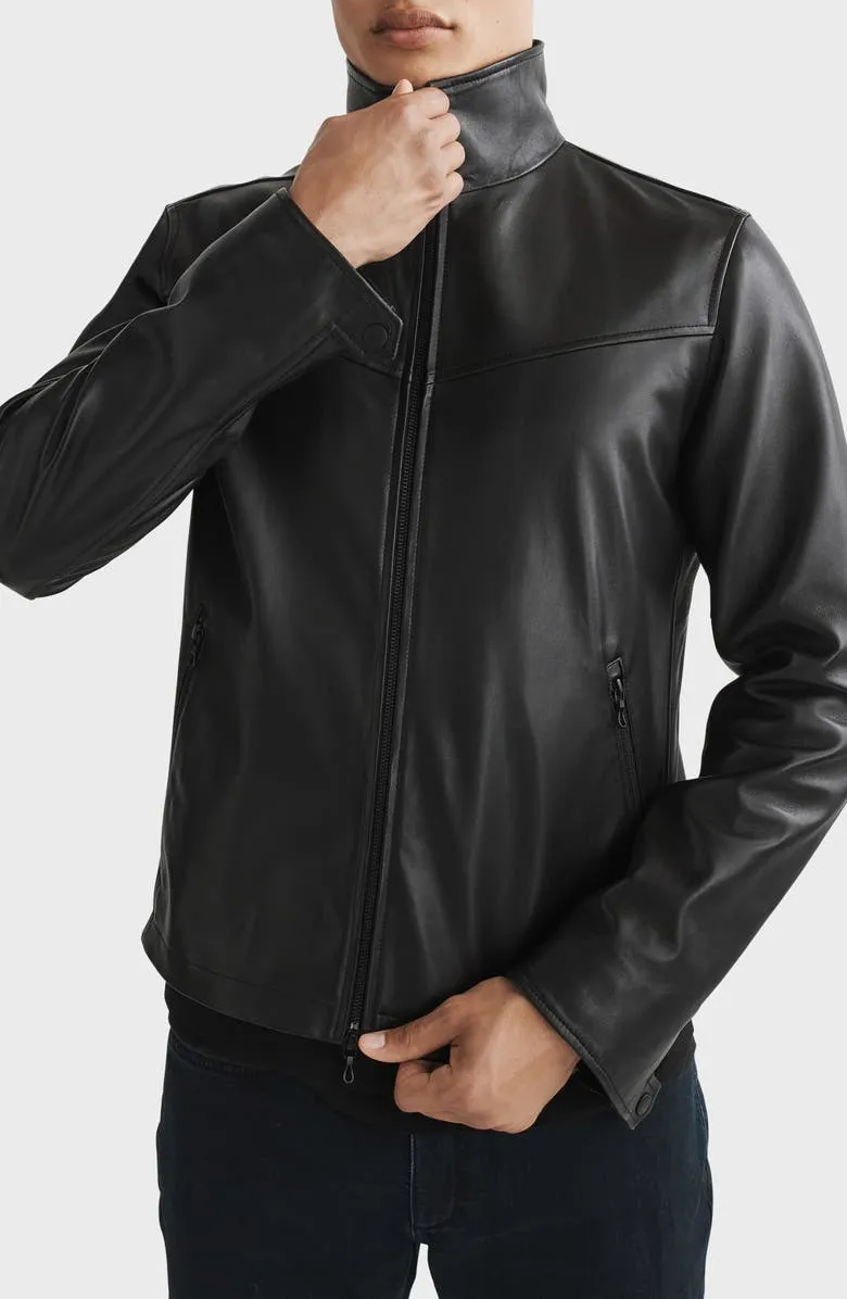 Grant Stand Collar Leather Jacket