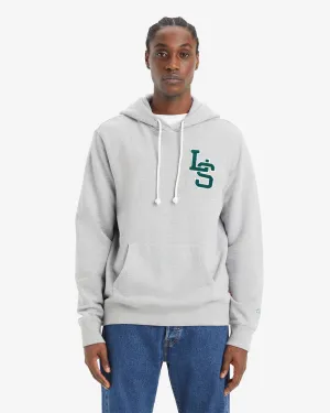 Graphic Letterman Hoodie in Heather Grey