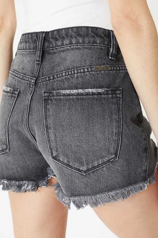 Grey Wash Denim Shorts
