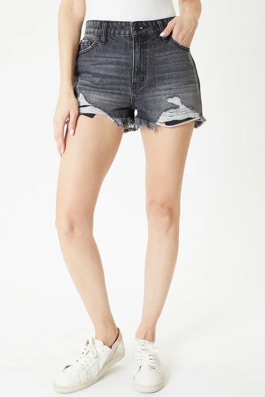 Grey Wash Denim Shorts