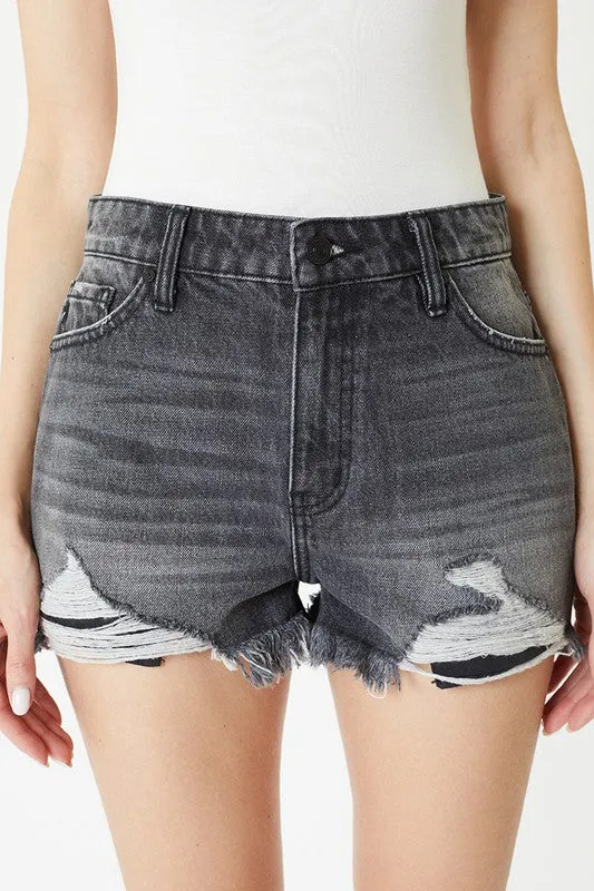 Grey Wash Denim Shorts