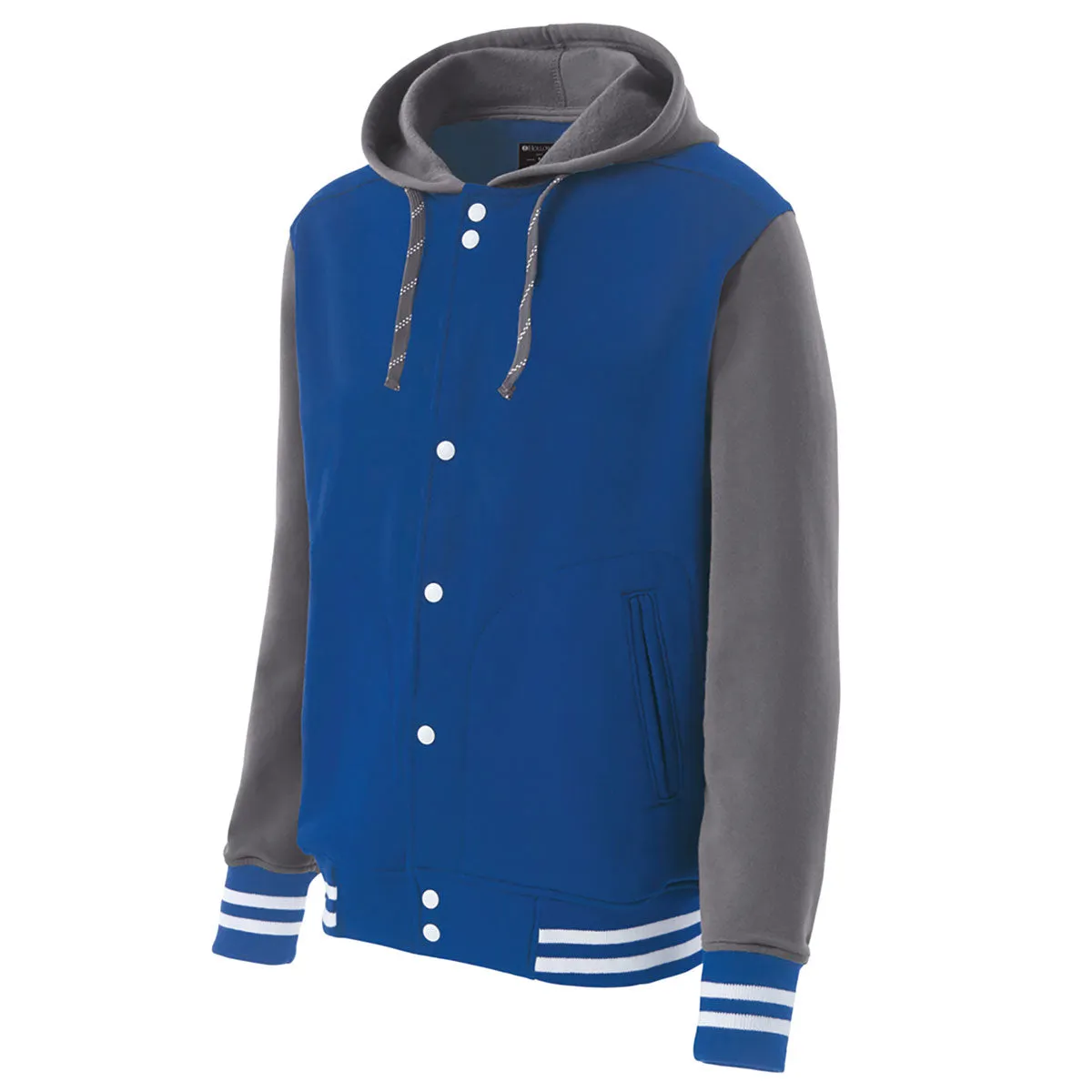 Holloway Men's Royal/Graphite/White Poly/Cotton Fleece Accomplish Jacket