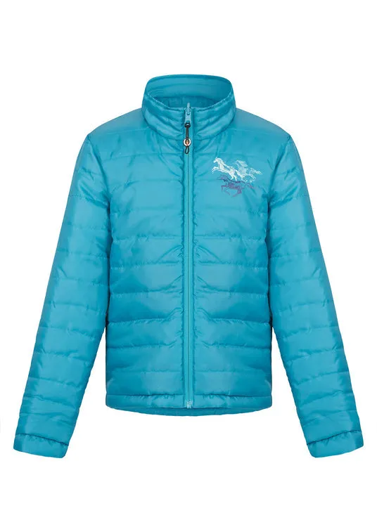 Kids Pony Tracks Reversible Quilted Jacket - Ink Run Free / Peacock