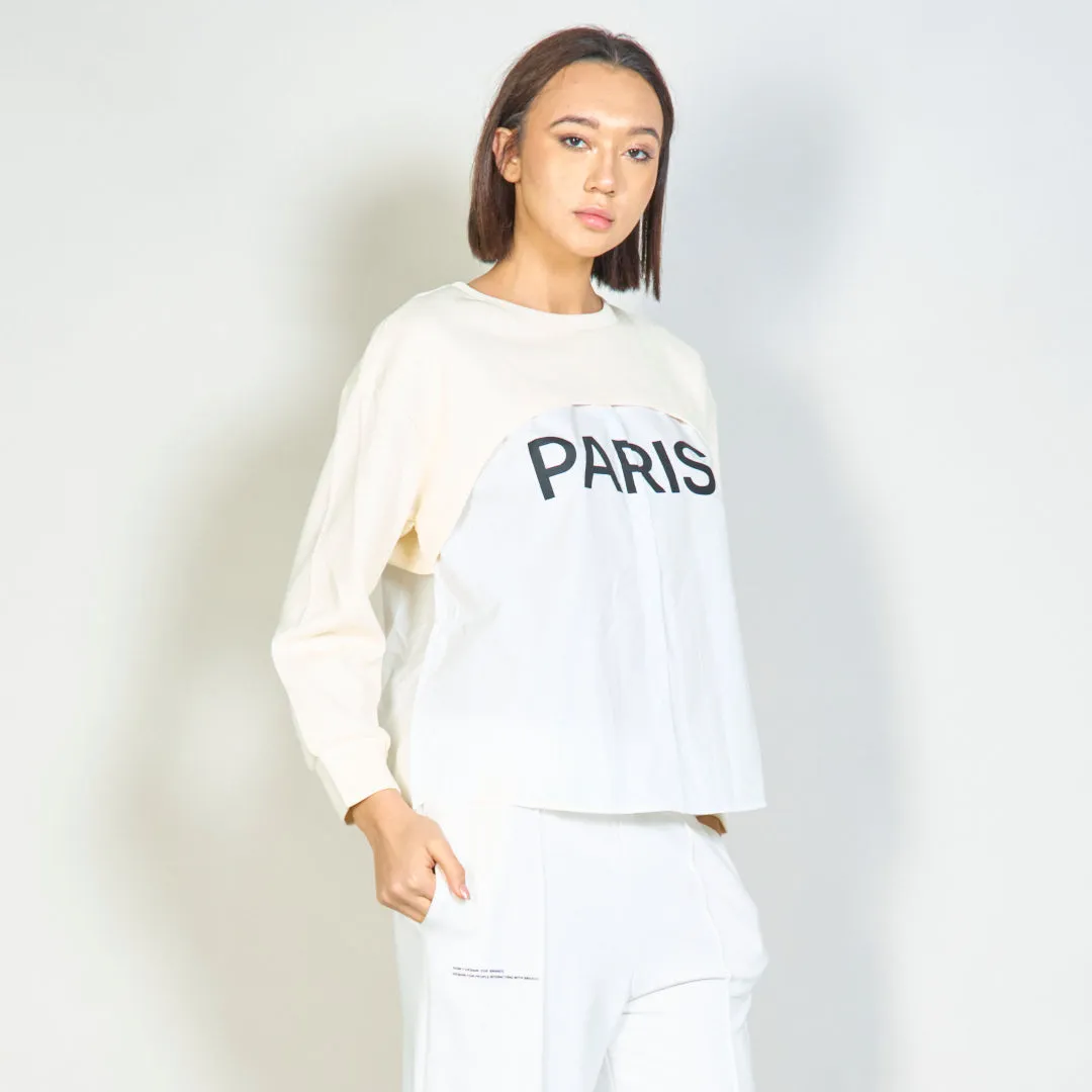 Layered "Paris" contrast sweatshirt wholesale