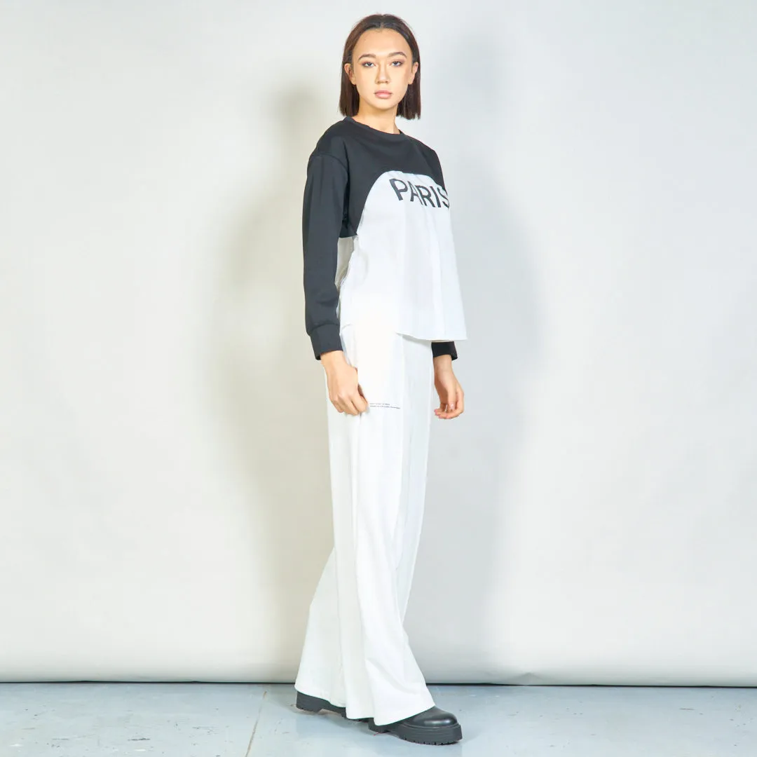 Layered "Paris" contrast sweatshirt wholesale