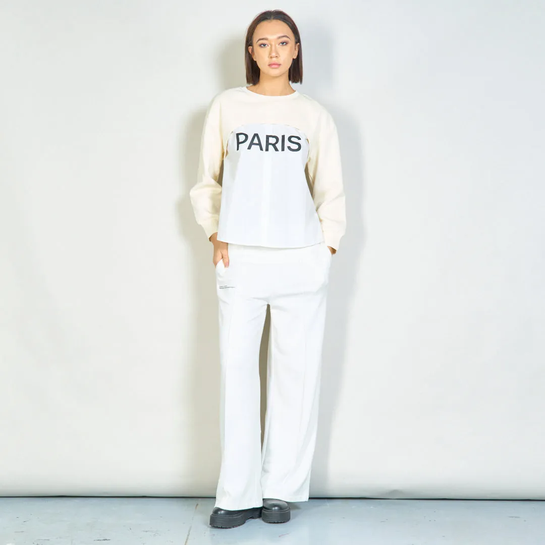 Layered "Paris" contrast sweatshirt wholesale