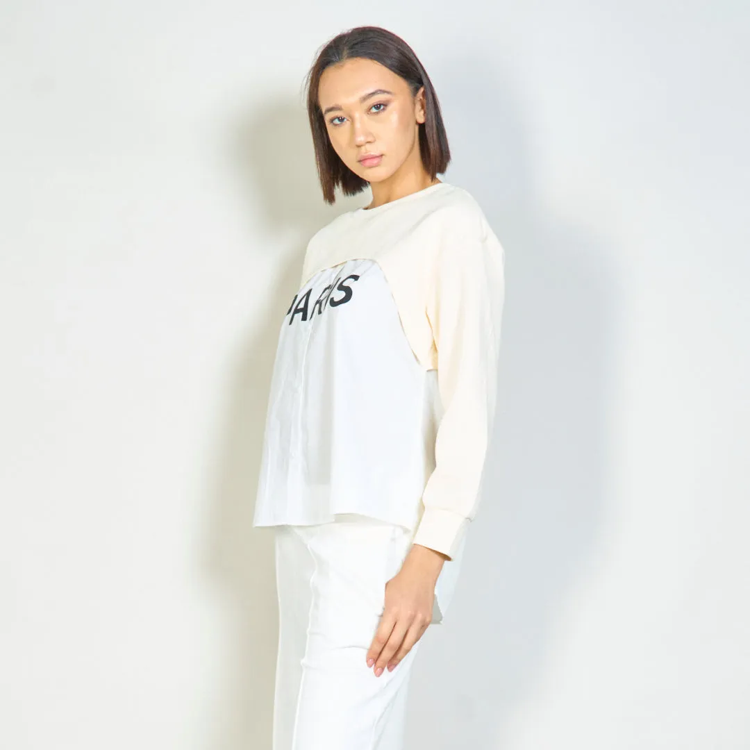 Layered "Paris" contrast sweatshirt wholesale