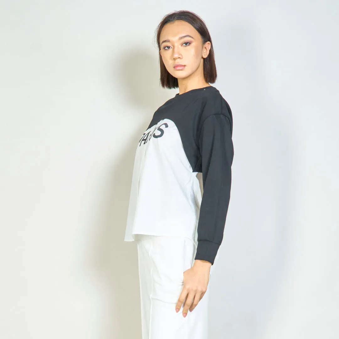 Layered "Paris" contrast sweatshirt wholesale