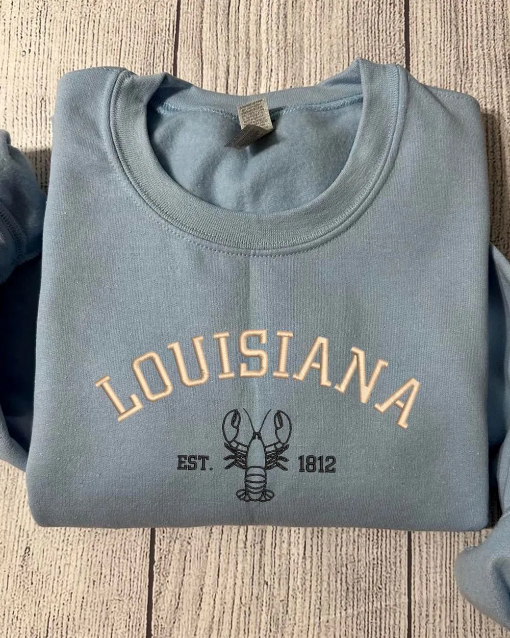 Louisiana Est. 1812 Embroidered Sweatshirt, Women's Embroidered Sweatshirts