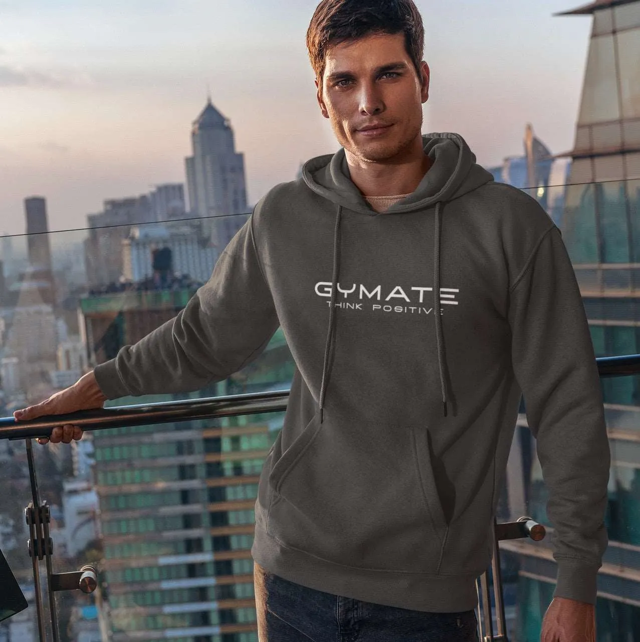 Mens Hoodies Designer Gymate Original Think Positive [ctr/lge]