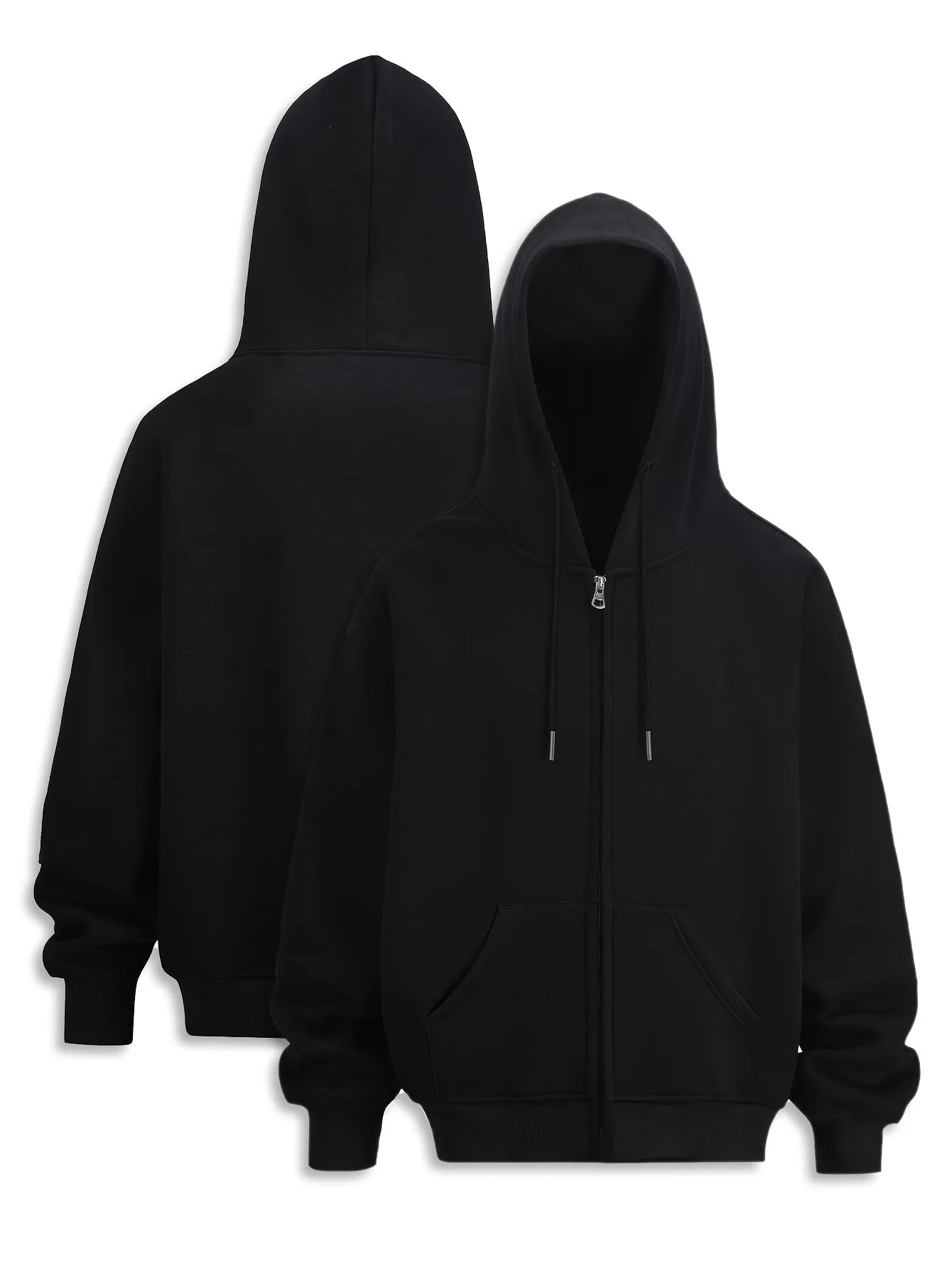 Men's Versatile Solid Color Zip-Up Hoodie - Casual