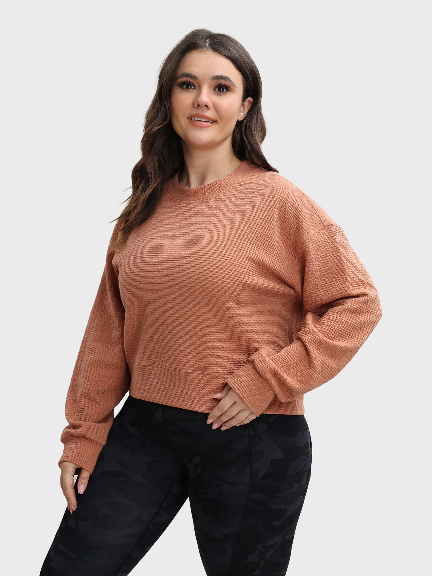Midsize Loose Versatile Casual Sports Pullover Sweatshirt