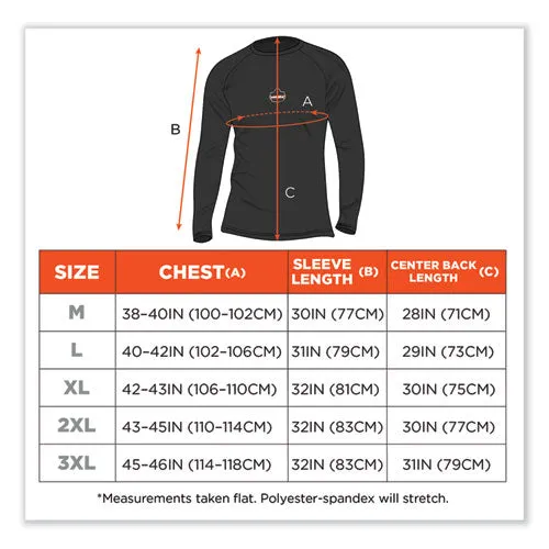 N-ferno 6435 Midweight Long Sleeve Base Layer Shirt, X-large, Black, Ships In 1-3 Business Days