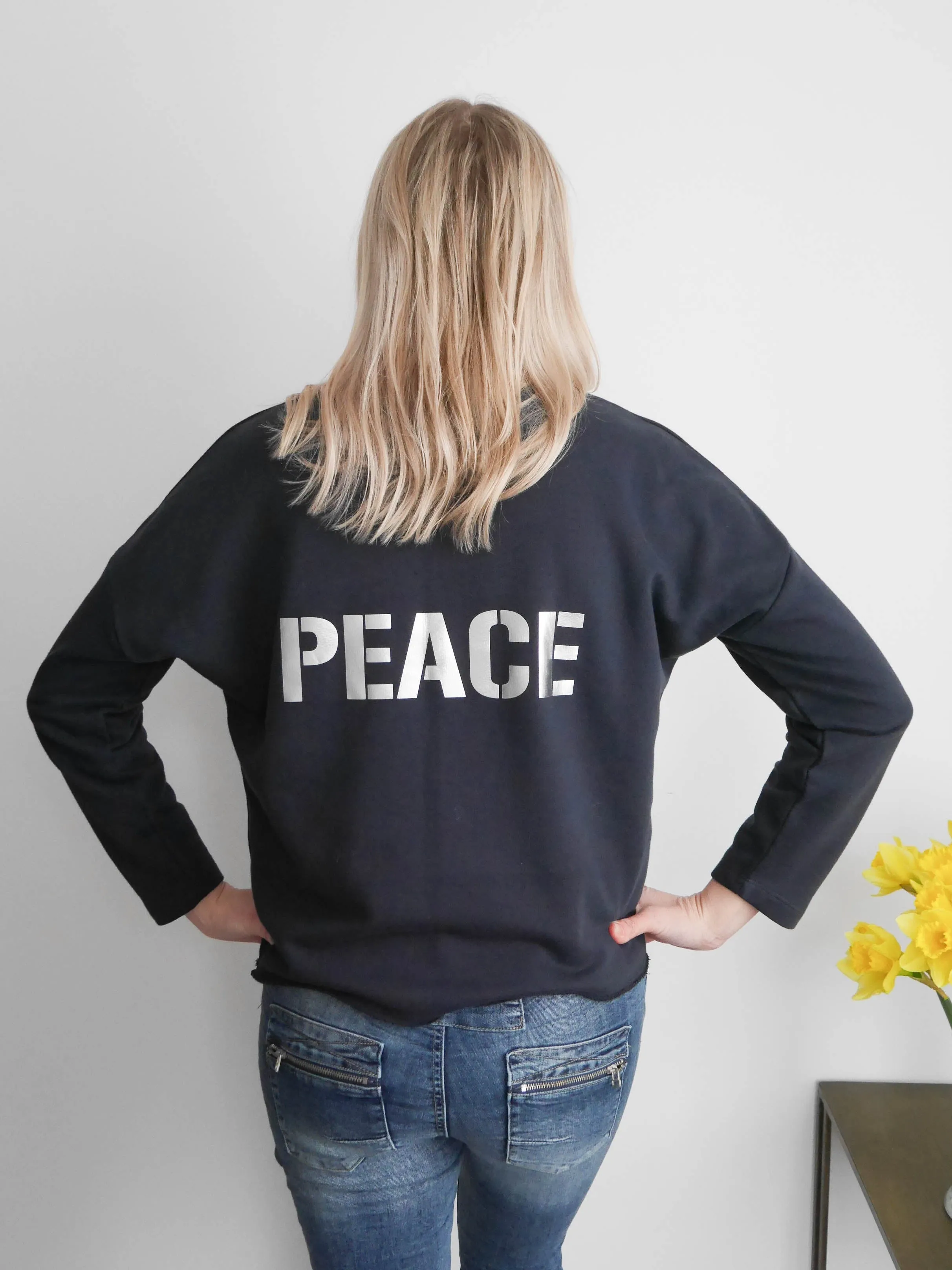 Navy Metallic 'Peace'