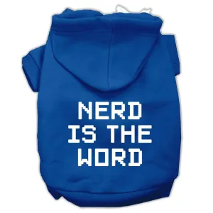 Nerd is the Word Screen Print Pet Hoodies Blue Size XXXL(20)