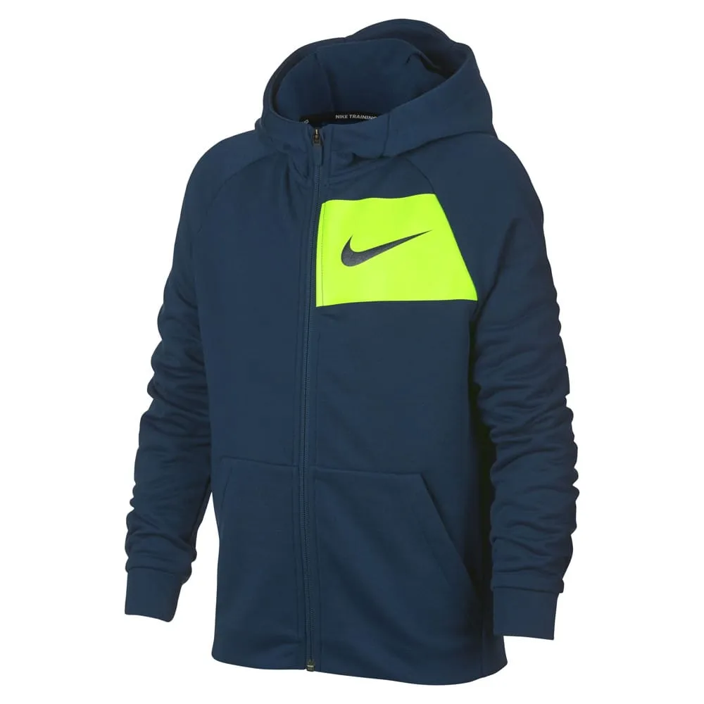 Nike Dri-Fit Full Zip Boy's Blue Training Hoodie