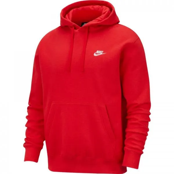 Nike - Men - Club Pullover Hoodie - University Red/White