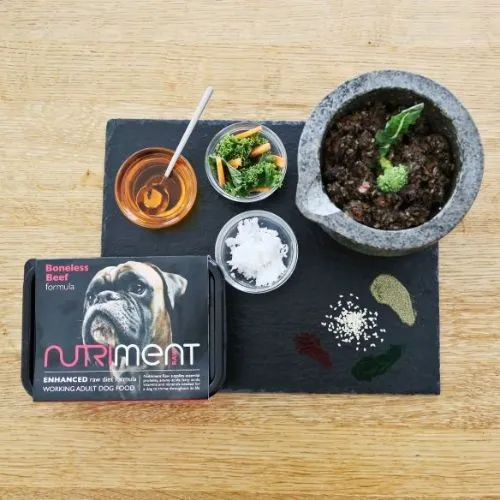 Nutriment Boneless Beef Formula RAW Frozen Adult Dog Food Tub 500g