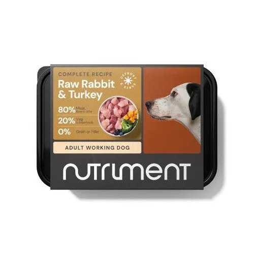 Nutriment Rabbit & Turkey Formula RAW Frozen Adult Dog Food Tub 500g