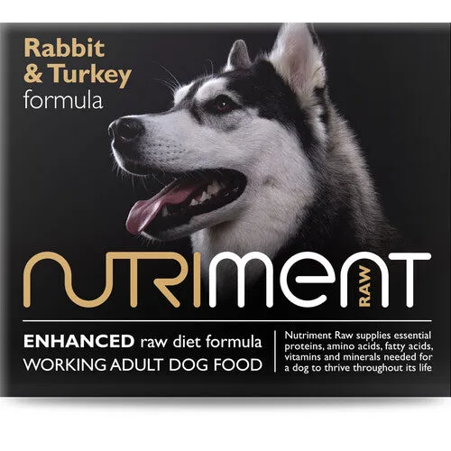 Nutriment Rabbit & Turkey Formula RAW Frozen Adult Dog Food Tub 500g