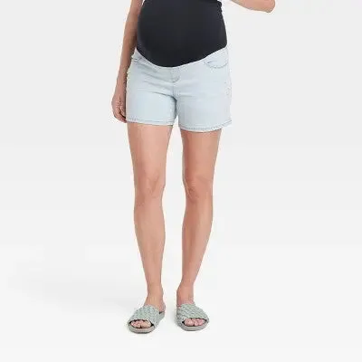 Over Belly Maternity Jean Shorts - Isabel Maternity by Ingrid & Isabel
