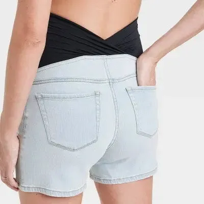 Over Belly Maternity Jean Shorts - Isabel Maternity by Ingrid & Isabel