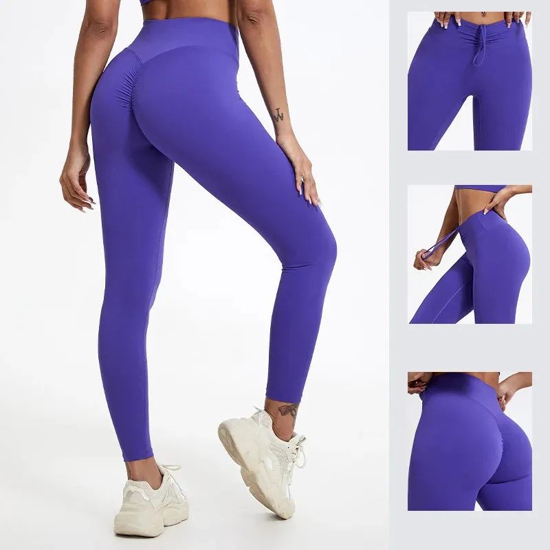 Premium High Waist Yoga Leggings for Women - Breathable, Quick-Dry, and Push-Up Tights for Fitness & Gym Training