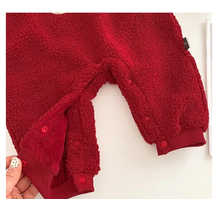 Red Rose Fuzzy Fleece Hoodies for Kid Girls